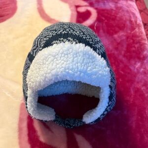 Cozy Knit Kids Hat - Navy and White